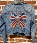 DBJ Bow Red/White/Blue with Silver Collar