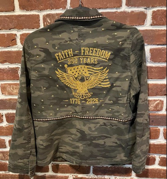 DBJ Camouflage Faith Freedom Eagle Jacket
