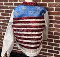 DBJ White Jacket With Blue Freedom and Red Stripes