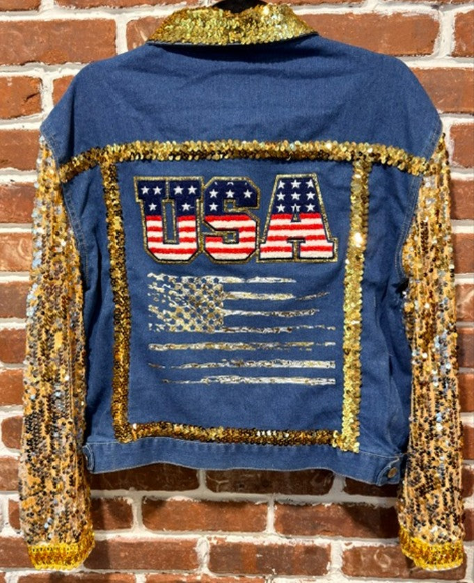DBJ USA Gold Sequins