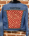 DBJ Black FREEDOM with Red Fabric Stars
