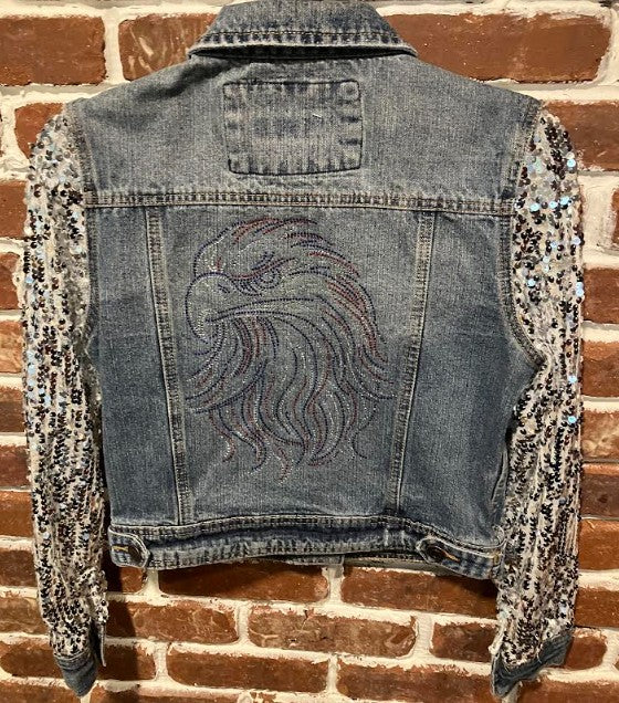 DBJ Eagle Embellishment with Silver Sequin Sleeves