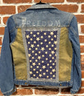 DBJ FREEDOM with Blue Star Fabric and Gold Paint