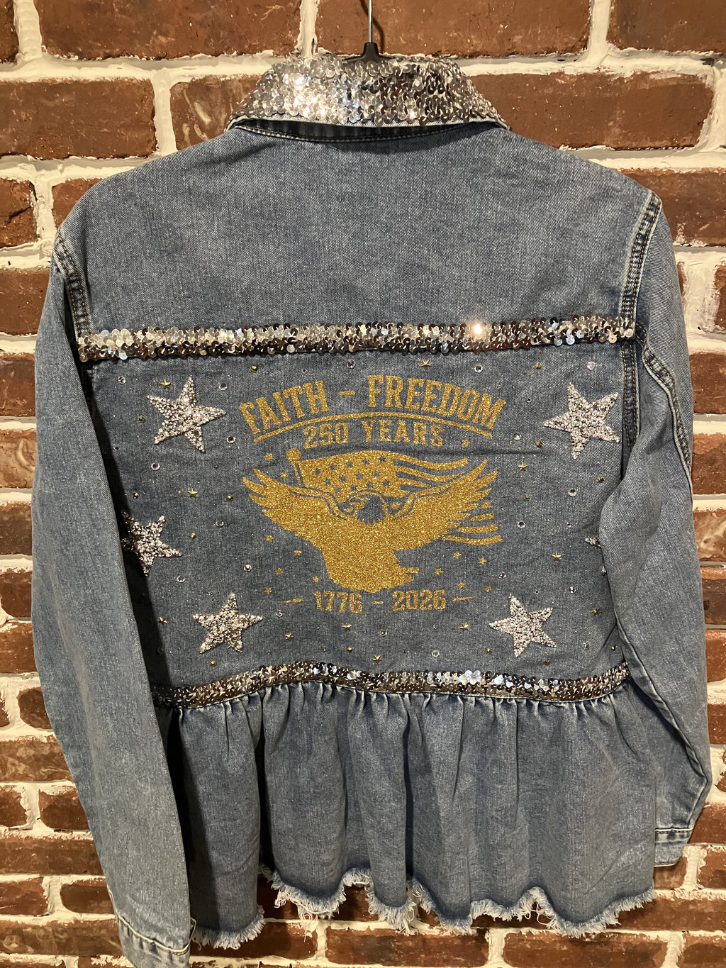 DBJ Faith Freedom Eagle Gold with Silver Stars