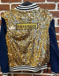 SVJ FREEDOM with Gold Sequin Vest with Dark Blue Sleeves