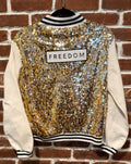 SVJ FREEDOM with Gold Sequin Vest and Cream Sleeves