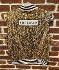 SV Gold Sequin Vest with White FREEDOM