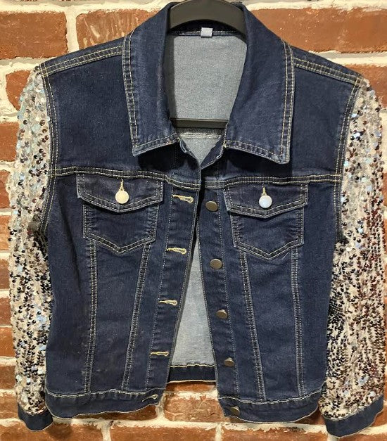 DBJ Pray Vote Love America Dark Denim with Silver Sequins