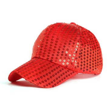 Baseball Cap Sequin RED
