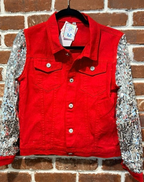 BBJ Red Independence Firework with Silver Sequin Sleeves
